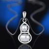 Colar de Prata de Lei S925 com Pingente de Jade Calcedônia Ágata Cabacinha Design de Nicho Feminino Acessórios com Pingente de Jade Verde da Sorte Estilo Antigo