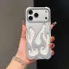 Adecuado para Apple 18Promax Funda para Teléfono Móvil con Patrón de Llama Hueca Galvanizada Iphone16 Disipación de Calor y Transpirable 14 Funda Protectora
