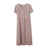 Vestido Tejido Inno de Manga Corta con Escote en V para Mujer Tallas Grandes, Nuevo Estilo de Verano, Vestido de Longitud Media que Ceñe la Cintura para Mujeres Tallas Grandes 262584