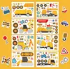 Quebra-Cabeça Desenho Animado Infantil DIY Veículo de Engenharia Escavadeira Caminhão Veículo de Transporte Quebra-Cabeça Familiar Adesivo Interativo