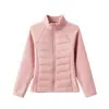 Chaqueta acolchada de lana de grafeno con cuello alto, forrada de forro polar para mayor calidez, diseño ajustado, estilo corto, versátil para mujer