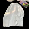 Camiseta de manga larga de algodón puro, peso pesado, estilo americano, cuello medio alto, unisex, marca de moda para primavera y otoño, corte holgado, adecuada para usar en capas y como prenda base