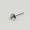 Aretes de acero inoxidable de moda, soporte para tachuelas de cuenco con aguja, soporte para cabeza de strass, bandeja de perlas, soporte vacío para aguja de cuenco DIY, aretes, accesorios para aretes