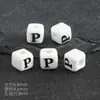 Cuentas Cerámicas Cuadradas de 8 mm con Letras y Agujeros Verticales, Materiales para Manualidades Infantiles, Cuentas Sueltas, Forma de Corazón, 26 Letras, Accesorios para DIY, Pulsera
