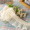 Accesorios de encaje plisado de gasa puño de perla cuello falda tela extendida gasa de encaje dobladillo de vestido blanco