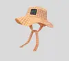 Chapéu de Pescador Xadrez com Cadarço Estilo Japonês para Mulheres, Chapéu de Verão com Aba Larga para Caminhada ao Ar Livre, Chapéu de Proteção Solar com Circunferência de Cabeça Grande, Moderno