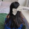 Grampo de Cabelo Feminino de Tricô Outono e Inverno com Laço Grande Veludo Estilo Ins Versão Coreana Grampo de Cabelo Headwear Dongdaemun