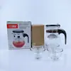 Juego de Té Tetera Flor de Copa Elegante Taza Exquisita Filtro de Un Toque Vidrio Resistente al Calor Cafetera de Té Juego de Tetera