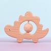 Sonajero animal de haya nuevo de madera de dibujos animados DIY juguete para molares de bebé accesorios fabricantes fuente mayoreo