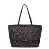 Bolsa Tote de Textura de Alta Qualidade Feminina Grande Capacidade Bolsa de Ombro Estilo Ins Veludo Estampa de Leopardo Vintage Bolsa de Ombro Transversal Feminina
