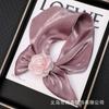 Novo Estilo Flor de Brisa Lenço de Seda Feminino Moda Outono Verão Nicho Lenço para Cobrir o Pescoço Fino Clavícula Fita Decorativa