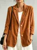 Americana y Europea Transfronteriza Amazon Comercio Exterior Nueva Chaqueta de Traje de Pana Casual Versátil de Otoño e Invierno Temperamento Retro