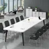 Mesa de conferência, mesa longa, simples, moderna, pequena sala de conferências, mesa de treinamento, bancada simples, combinação de mesa de escritório longa e cadeira