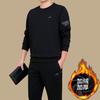 Conjunto de Roupa Esportiva Casual Masculina para Primavera e Outono Sudadera Solta com Gola Redonda para Pai Roupa de Outono de Duas Peças para Meia-idade e Idosos