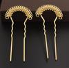 Accesorios para Joyería Hechos a Mano DIY, Pasador de Pelo con Borla de Cobre Soldada y Múltiples Agujeros, Doble Pasador Recto, Accesorios de Material para Cine y Televisión Estilo Antiguo