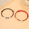 Pulsera de Plata Esterlina de Jade Hetian Natural con Cuerda Roja, Hebilla Ping An, Tejida a Mano, Cuerda de Mano para Pareja, Regalo de Nicho Antiguo