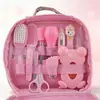 Set de 13 Piezas para Cuidado del Bebé Aspirador Nasal Tijeras de Uñas Set de Dibujos Animados Suministros de Limpieza Diaria Bolsa de Cuidado