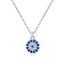 Collar Ojo del Diablo Pavo Plata de Ley 925 Cadena de Clavícula de Plata de Ley de Precisión para Mujer Ojos Azules Incrustación Redonda