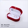 Caja Ovalada de Terciopelo para Joyería, Par de Cajas para Anillos, Caja de Terciopelo con Esquinas Redondeadas, Caja para Pendientes, Caja para Joyería de Oreja, Caja para Anillo de Propuesta, Caja para Anillo