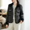 Tiro real estilo Chanel suéter de punto de visón y terciopelo abrigo cárdigan versión coreana para mujer adelgazante temperamento solapa corta top para mujer