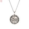 Joyería de Moda Nórdica Acero Inoxidable Redondo Marca Única Sánscrito Danés Dibujos Animados Nórdicos Manga Acero de Titanio Collar