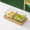 Prato de Frutas de Vidro Doméstico Sala de Estar Mesa de Centro Colocação de Lanches Doces Caixa de Doces Refresco de Nozes Prato de Frutas Secas Quatro Compartimentos