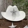 Venta Caliente Punto Pegamento Termofusible Resina Diamante Estrella de Cinco Puntas Sombrero Novia Estrella de Cinco Puntas Borla Diamante Sombrero de Vaquero