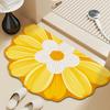 Tapete de Piso de Flores Tapete de Pies Absorbente de Secado Rápido para Puerta de Baño Alfombra Suave de Barro Diatomeo Alfombra de Baño Alfombra de Puerta Antideslizante para Inodoro