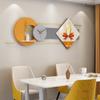 Reloj de Pared Metálico Creativo Combinación Tridimensional Pintura Decorativa Decoración de Pared de Restaurante Pintura de Porcelana de Cristal Decoración de Pared Estante de Almacenamiento