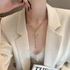 TikTok colar de retrato europeu e americano feminino ins flash diamante luz luxo alta qualidade personalizado titânio aço suéter corrente personalização