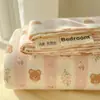 Sábana de Cama de Algodón Puro Grado Maternidad Clase A para Dormir Desnudo, Estilo Fresco y Sencillo, Pieza Única de Algodón Puro, Juego de Tres Piezas de Funda de Almohada Individual/Doble para Dormitorio Estudiantil