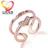Anillo de cola anillo femenino temperamento coreano doble diamante anillo de amor joyería al por mayor anillo cobre coreano coreano/coreano