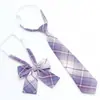 En stock de fábrica Corbata de moño a cuadros para niñas Corbata de moño gratis Estilo Universitario Japonés Corbata de Uniforme JK Traje de Corbata de moño