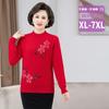 Suéter de una pieza de forro polar grueso con cuello medio alto para mujeres de mediana edad y ancianas, para la abuela, de talla grande 110 kg con forro de forro polar, camiseta base de invierno