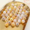 Cielo Estrellado Dos Tonos Ojo de Gato Galvanizado UV Dorado Resina Perlas Hecho a Mano Material DIY Pulsera Collar Accesorios Perlas Sueltas
