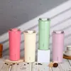 Taza Termo Leyou de Acero Inoxidable 304 Color Sólido Creativo Portátil Taza con Tubo de Succión Alto Valor de Color Pintura en Spray Tapa Transparente Taza de Café