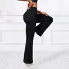 Pantalones de Yoga Populares Transfronterizos de Cintura Alta Acampanados con Bolsillos Cargo para Mujer Levanta Glúteos Adelgazantes Control de Abdomen Fitness Deportivos Largos para Mujer
