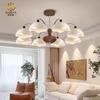 Lámpara de Techo Digya Crema Estilo Mid-Century Cáscara de Huevo Sala de Estar Luz Principal Nogal Retro Gama Alta Protección Ocular Dormitorio Comedor