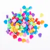 Rodajas de Arcilla Blanda de Colores, Arcilla Blanda Perforada con Caricaturas de Frutas y Letras Inglesas, Juego de Cuentas para Pulseras, Partículas de Arcilla Blanda