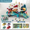 Sartén de Dinosaurio para Niños Carretera Panshan Combinación de Ciudad Coche de Carreras Rompiendo la Gran Aventura Edificio de Estacionamiento Juguete Educativo Niño