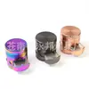 Set para Fumar Aleación de Zinc Creativo Molinillo de Dientes de Disco Galleta Grinder de Cigarrillos 63mm Grinder de Cigarrillos de Cinco Capas con Cajón