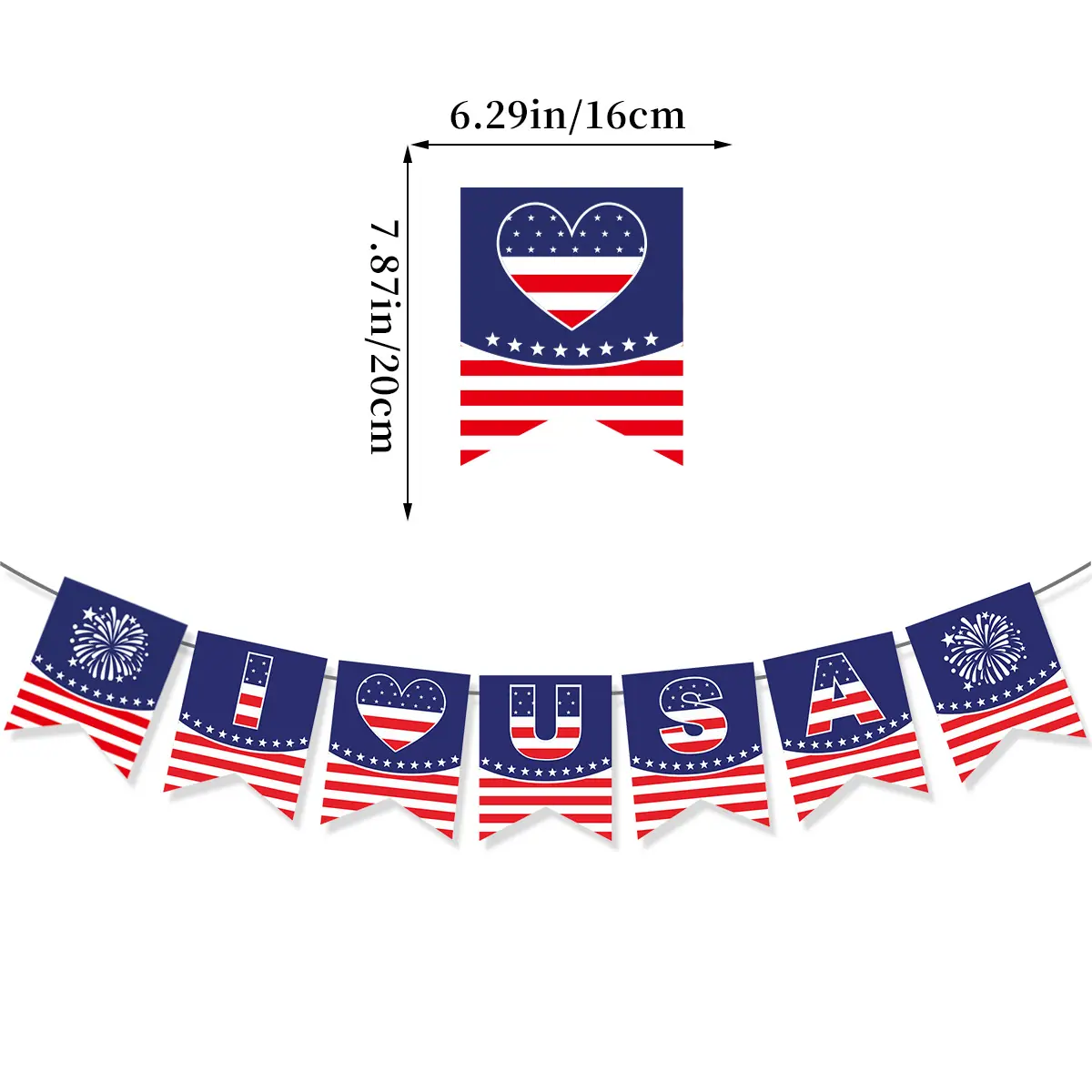 usa横条纹燕尾旗尺寸2