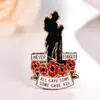 Novo Broche de Flor de Papoula Europeu e Americano Princesa Kate Memorial Pin de Strass Moda Corsage de Gota de Óleo