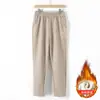 Pantalones de madre, nuevos pantalones casuales de lana de otoño para mediana edad y ancianos, elegantes pantalones largos de primavera y otoño, pantalones rectos de cintura alta elásticos