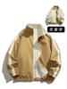 Chaqueta de Cuello Doble Faz para Hombre Primavera y Otoño Nueva Chaqueta Casual Holgada para Hombre Marca de Moda Combinable Top para Adolescentes