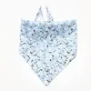 Toalla de saliva para mascotas con estampado floral pequeño transfronterizo, toalla triangular para mascotas, babero para perro, toalla de saliva para perro, se puede etiquetar en nombre del pelo