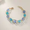 Joyería Transfronteriza Europea y Americana, Pulsera Retro Simple de Cristal Dorado Retorcido de Moda Versátil Estilo Ins Venta al por Mayor en Stock