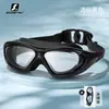 Gafas de Natación Transparentes con Marco Grande Electroplateado para Adultos Gafas de Buceo Impermeables Antivaho de Alta Definición Gafas de Buceo 9100
