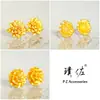 Brincos Puzuo Cor Forte Conservadora Ouro Areia Margarida Peônia Flor Nicho Estilo Ins Brincos Flor Fresca Brincos Versáteis para Mulheres