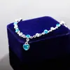 Pulsera de Cristal de Moda Coreana Corazón de Melocotón Diamante Destellante Pulsera de Joyería para Mujer Pulsera Personalizada